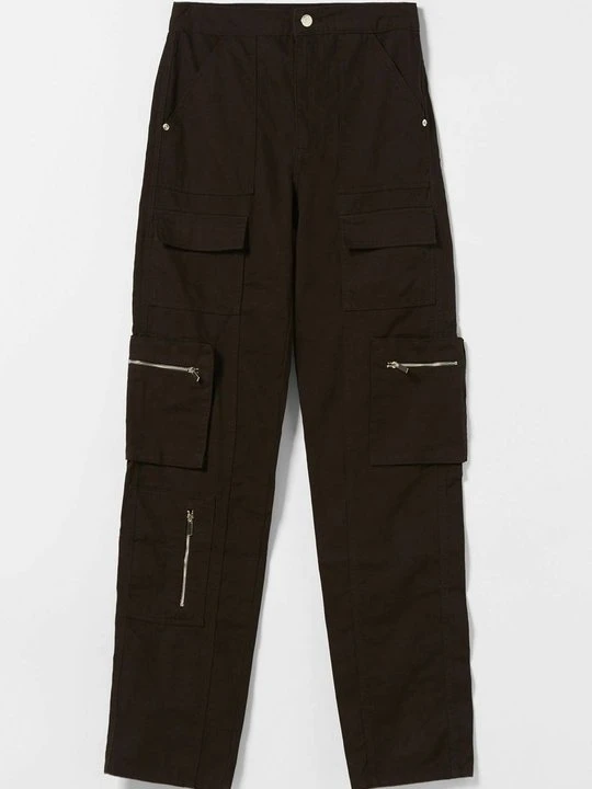 Zdjęcie produktu Bojówki Bershka ciemnobrązowy