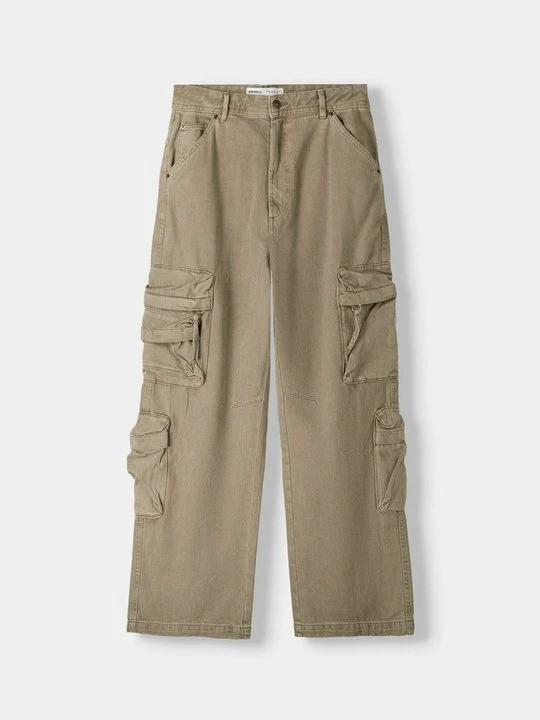 Zdjęcie produktu Bojówki Bershka wielbłądzi