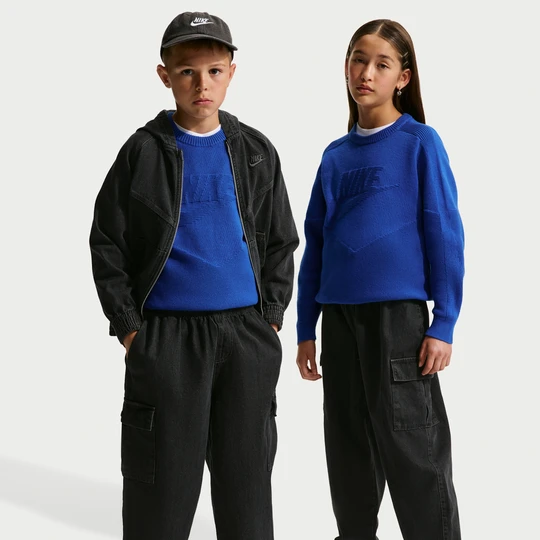 Zdjęcie produktu Bojówki z denimu dla dużych dzieci Nike Collection - Czerń