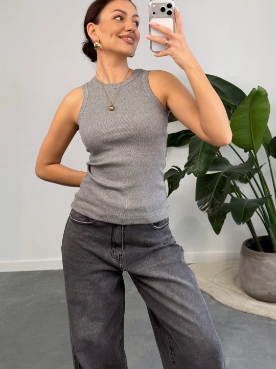 Zdjęcie produktu Bokserka Ciemny Melanż Top Tank ClothStore Melange Grey