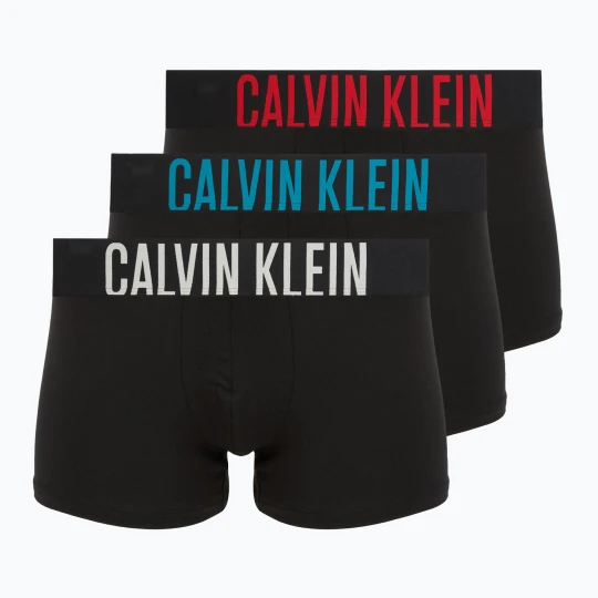 Zdjęcie produktu Bokserki męskie Calvin Klein 000NB3608A Trunk 3 pary black w / oatmeal logo / black w / age