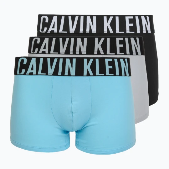 Zdjęcie produktu Bokserki męskie Calvin Klein 000NB3608A Trunk 3 pary harbor mist / black / chilly blue Biały
