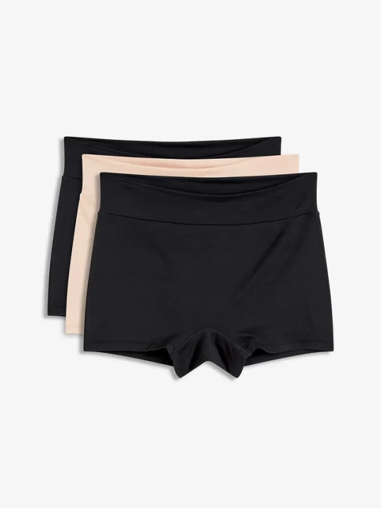 Zdjęcie produktu Bokserki damskie maxi z miękkiego modalu (3 pary) BonPrix czarny