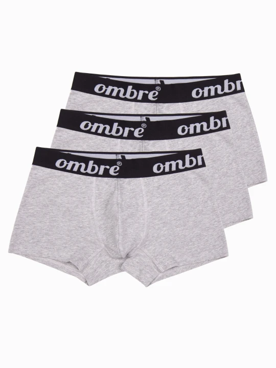 Zdjęcie produktu Bokserki męskie bawełniane 3-pak - szare Ombre Clothing
