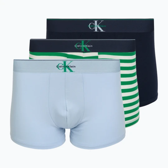Zdjęcie produktu Bokserki męskie Calvin Klein LV00NB4472 Trunk 3 pary shoreline / mardi gras green / cent s