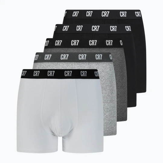 Zdjęcie produktu Bokserki męskie CR7 Basic Trunk 5 par black/ dark grey/ grey/ white