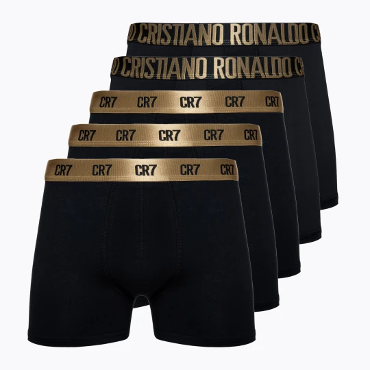 Zdjęcie produktu Bokserki męskie CR7 Basic Trunk 5 par gold Czarny