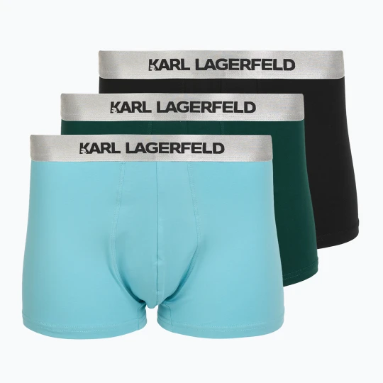Zdjęcie produktu Bokserki męskie KARL LAGERFELD Elastic Trunk 3 pary dark sea / black / blue Granatowy