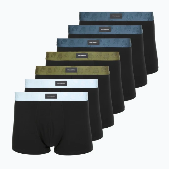 Zdjęcie produktu Bokserki męskie KARL LAGERFELD Kameo Logo Trunk 7 par midnight / clear sky / olive Czarny