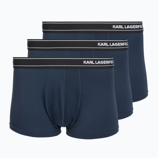 Zdjęcie produktu Bokserki męskie KARL LAGERFELD Stripe Logo Micro Trunk 3 pary mood indigo Granatowy