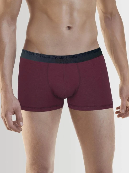 Zdjęcie produktu Bokserki męskie klasyczne z logowaną gumą bordowe - Boxers Pro MARILYN