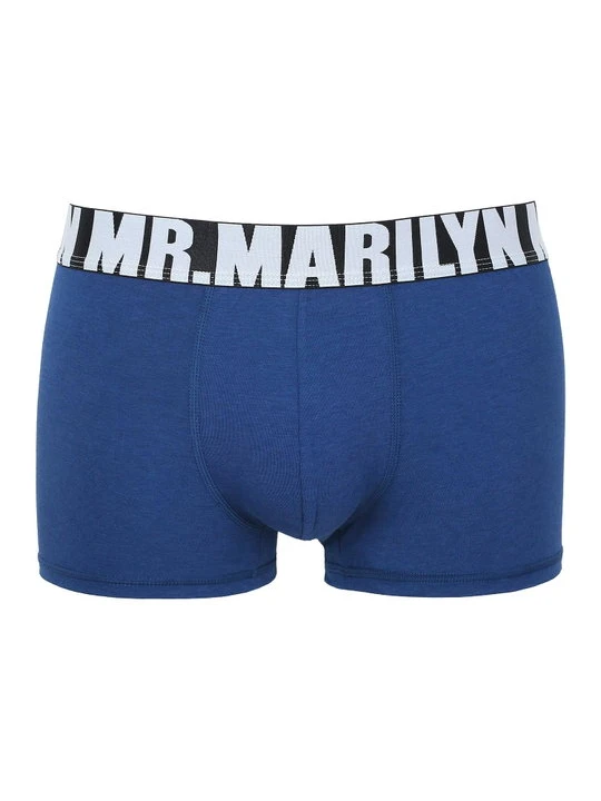 Zdjęcie produktu Bokserki męskie klasyczne z logowaną gumą niebieskie Letters Boxer Marilyn