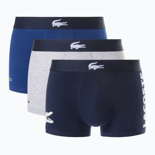 Zdjęcie produktu Bokserki męskie Lacoste 5H1291 3 pary navy blue/silver chine/white Granatowy