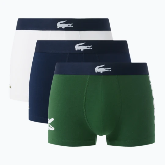 Zdjęcie produktu Bokserki męskie Lacoste 5H1291 3 pary thyme / navy blue / white Zielony