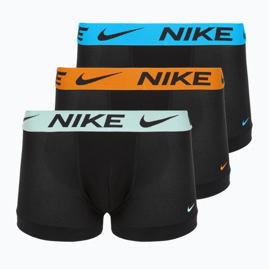 Zdjęcie produktu Bokserki męskie Nike Dri-FIT Trunk 3 pary black mint foam/blue hero/bright ceramic wb