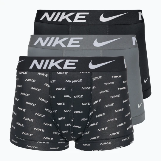 Zdjęcie produktu Bokserki męskie Nike Dri-Fit Essential Micro Trunk 3 pary nike logo print / cool grey / black
