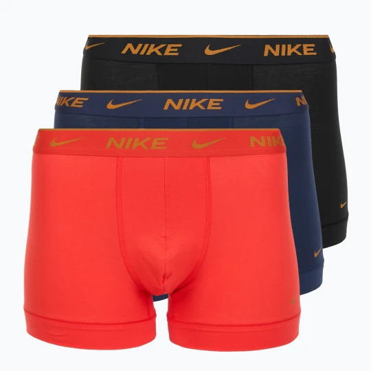 Zdjęcie produktu Bokserki męskie Nike Everyday Cotton Stretch Trunk 3 pary light crimson / midnight navy / black