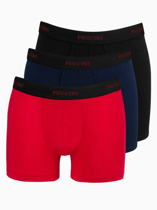 Zdjęcie produktu Bokserki męskie rozmiar XL trzypak czerwone, granatowe i czarne Puccini