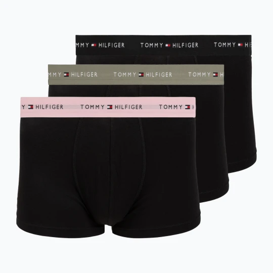 Zdjęcie produktu Bokserki męskie Tommy Hilfiger Trunk WB 3 pack utility sage / black / bonita pink
