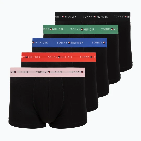 Zdjęcie produktu Bokserki męskie Tommy Hilfiger Trunk WB 5 pack black / fr red / bon pk / als green / no blue