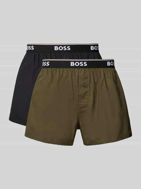 Zdjęcie produktu Bokserki o kroju loose fit w zestawie 2 szt. model '2P BOXER SHORTS EW' Boss Oliwkowy