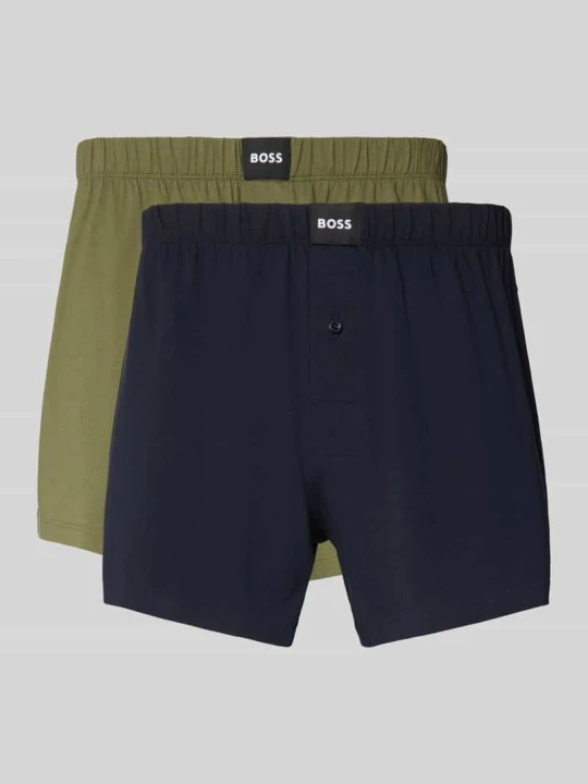 Zdjęcie produktu Bokserki o kroju regular fit z mieszanki bawełny w zestaw 2 szt. model '2P JERSEY BOXER' Boss Oliwkowy