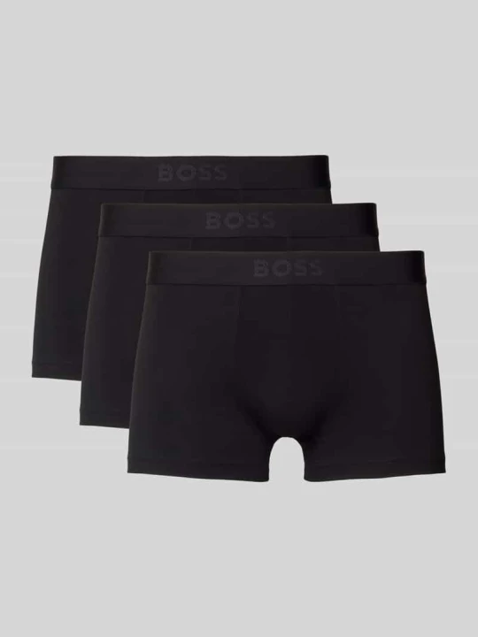 Zdjęcie produktu Bokserki o kroju regular fit z mieszanki bawełny w zestawie 3 szt. Boss Czarny