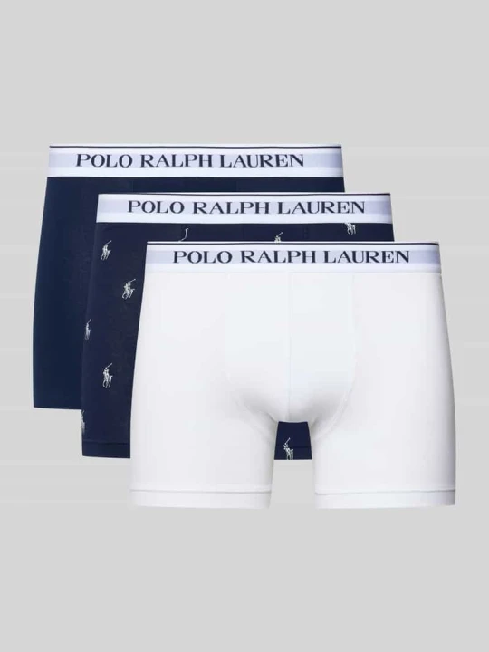 Zdjęcie produktu Bokserki w kroju skinny fit z mieszanki bawełny, 3‑pak Polo Ralph Lauren Ciemnoniebieski