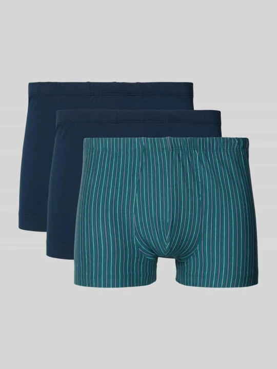 Zdjęcie produktu Bokserki o kroju slim fit z elastycznym pasem w Zestaw 3 szt. Schiesser Granatowy