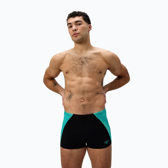 Zdjęcie produktu Bokserki pływackie męskie Speedo Endurance+ MAX Splice Aquashort black / turquoise gem