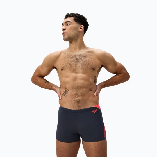 Zdjęcie produktu Bokserki pływackie męskie Speedo Hyper Boom Splice grey lead / neon coral