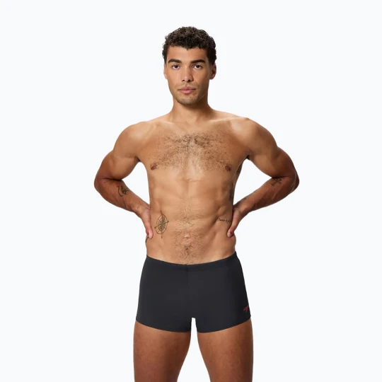 Zdjęcie produktu Bokserki pływackie męskie Speedo Hyperboom Aquashort anthracite/high risk red Czarny