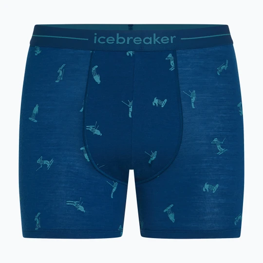 Zdjęcie produktu Bokserki termoaktywne męskie icebreaker Anatomica Snow Day atlantis/topaz/aop Niebieski
