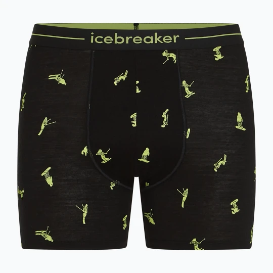Zdjęcie produktu Bokserki termoaktywne męskie icebreaker Anatomica Snow Day black / peridot / aop