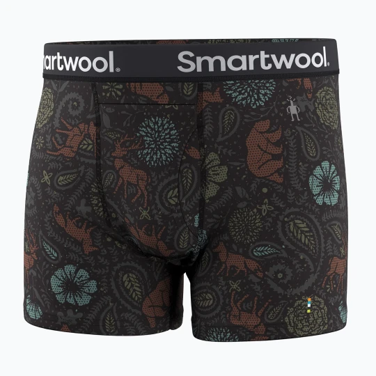 Zdjęcie produktu Bokserki termoaktywne męskie Smartwool Merino Print Boxer Brief Boxed black paisley