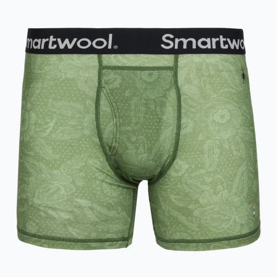 Zdjęcie produktu Bokserki termoaktywne męskie Smartwool Merino Print Boxer Brief Boxed frn rstc flrl Zielony