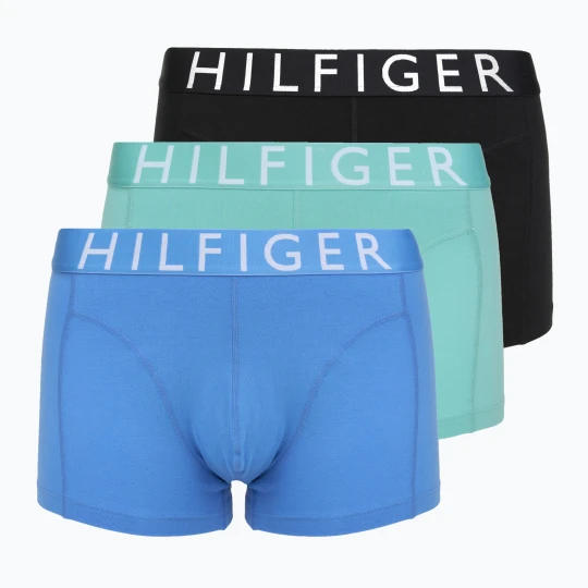 Zdjęcie produktu Bokserki Tommy Hilfiger Trumk 3 pary arctic aqua/black/cobalt blue