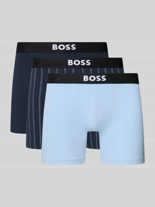 Zdjęcie produktu Bokserki typu brief z mieszanki bawełny w 3‑pakiecie Boss Niebieski