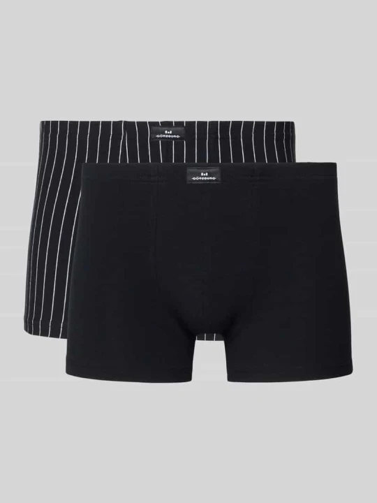 Zdjęcie produktu Bokserki w kroju slim fit z naszywką z logo, 2‑pak GÖTZBURG 1889 czarny