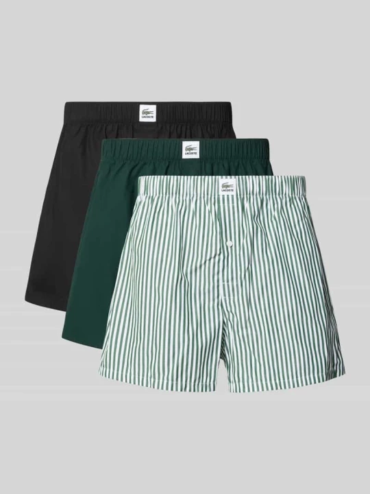 Zdjęcie produktu Bokserki w zestawie 3 szt. z naszywką z logo Lacoste Zielony