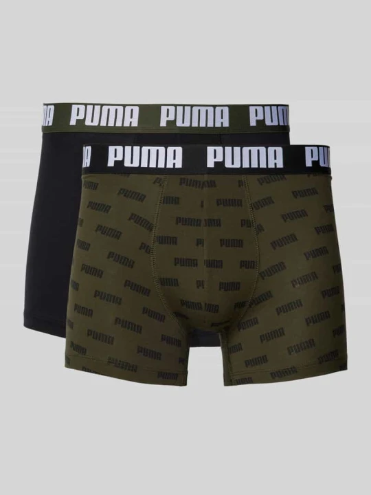 Zdjęcie produktu Bokserki z elastycznym pas z logo w zestaw 2 szt. Puma Oliwkowy