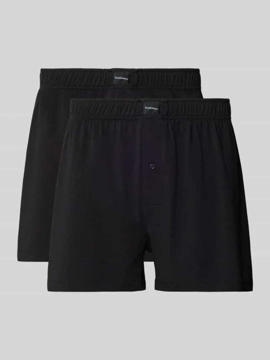 Zdjęcie produktu Bokserki z elastycznym pasem w zestawie 2 szt. Bread & Boxers Czarny
