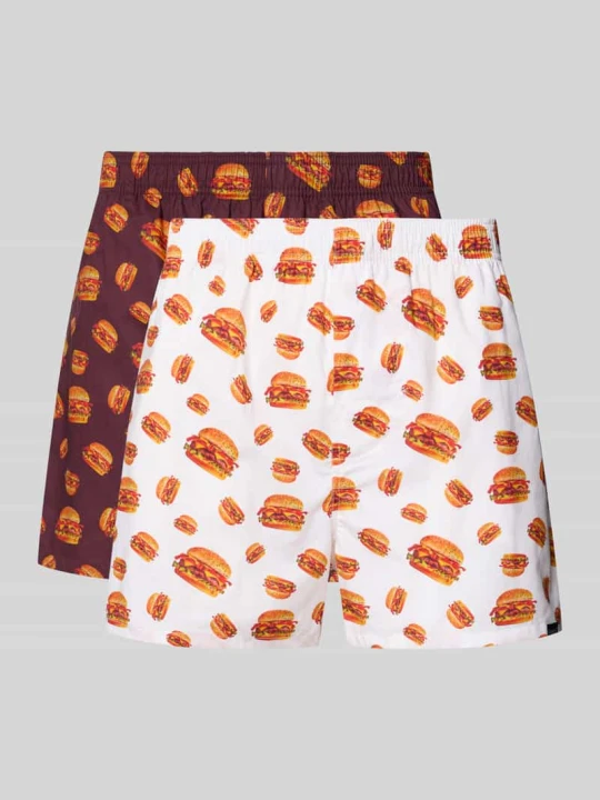 Zdjęcie produktu Bokserki z elastycznym pasem w zestawie 2 szt. POCKIES Bordowy