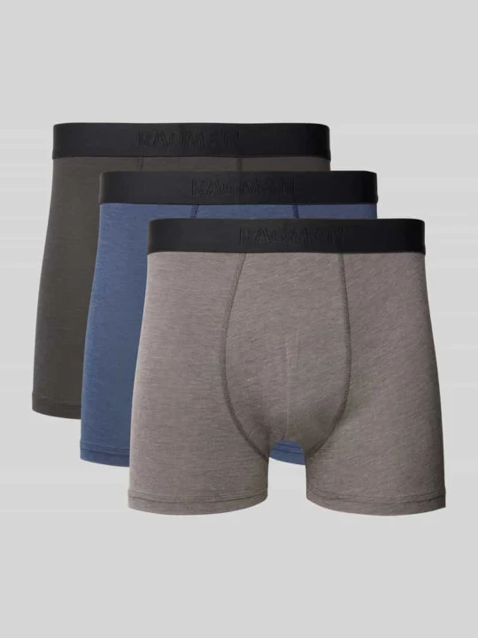 Zdjęcie produktu Bokserki z elastycznym pasem z logo RAGMAN Ciemnoszary