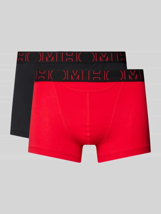 Zdjęcie produktu Bokserki z elastycznym paskiem z logo w zestawie 2 szt. HOM Czerwony