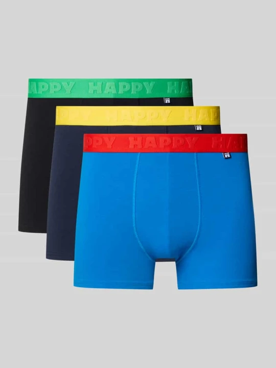 Zdjęcie produktu Bokserki z elastycznym paskiem z logo w zestawie 3 szt. Happy Socks Niebieski
