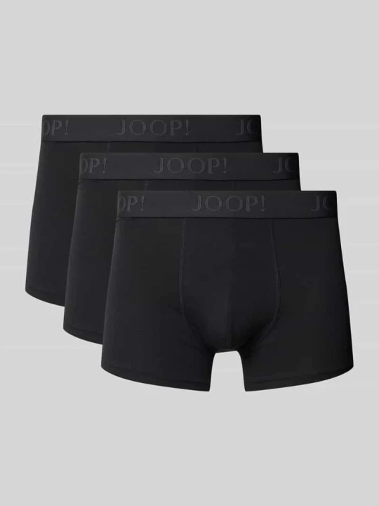 Zdjęcie produktu Bokserki męskie JOOP! Collection; Mieszanka bawełny i elastanu; Dopasowany krój; Zestaw 3 szt.; Elastyczny pas z logo czarny