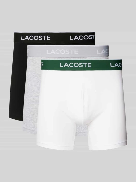 Zdjęcie produktu Bokserki z elastycznym paskiem z logo w zestawie 3 szt. Lacoste Srebrny melanż