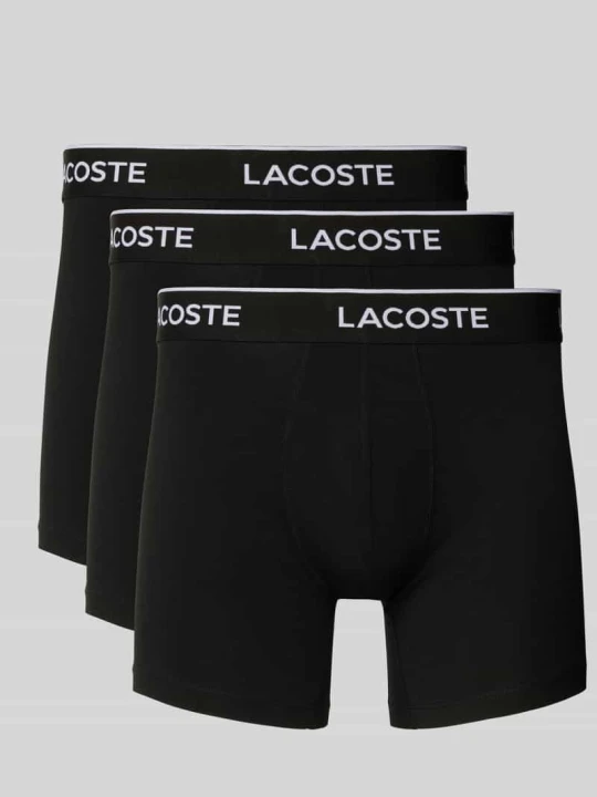 Zdjęcie produktu Bokserki z elastycznym paskiem z logo w zestawie 3 szt. Lacoste Czarny