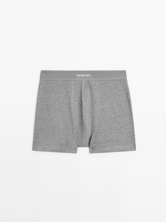 Zdjęcie produktu Bokserki Z Logo W Pasie - Szary Melanżowy - - Massimo Dutti - Mężczyzna